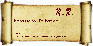 Mantuano Rikarda névjegykártya